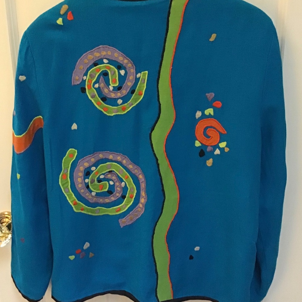 Colorful Swirls Ladies Blue Boho Unstructured jack